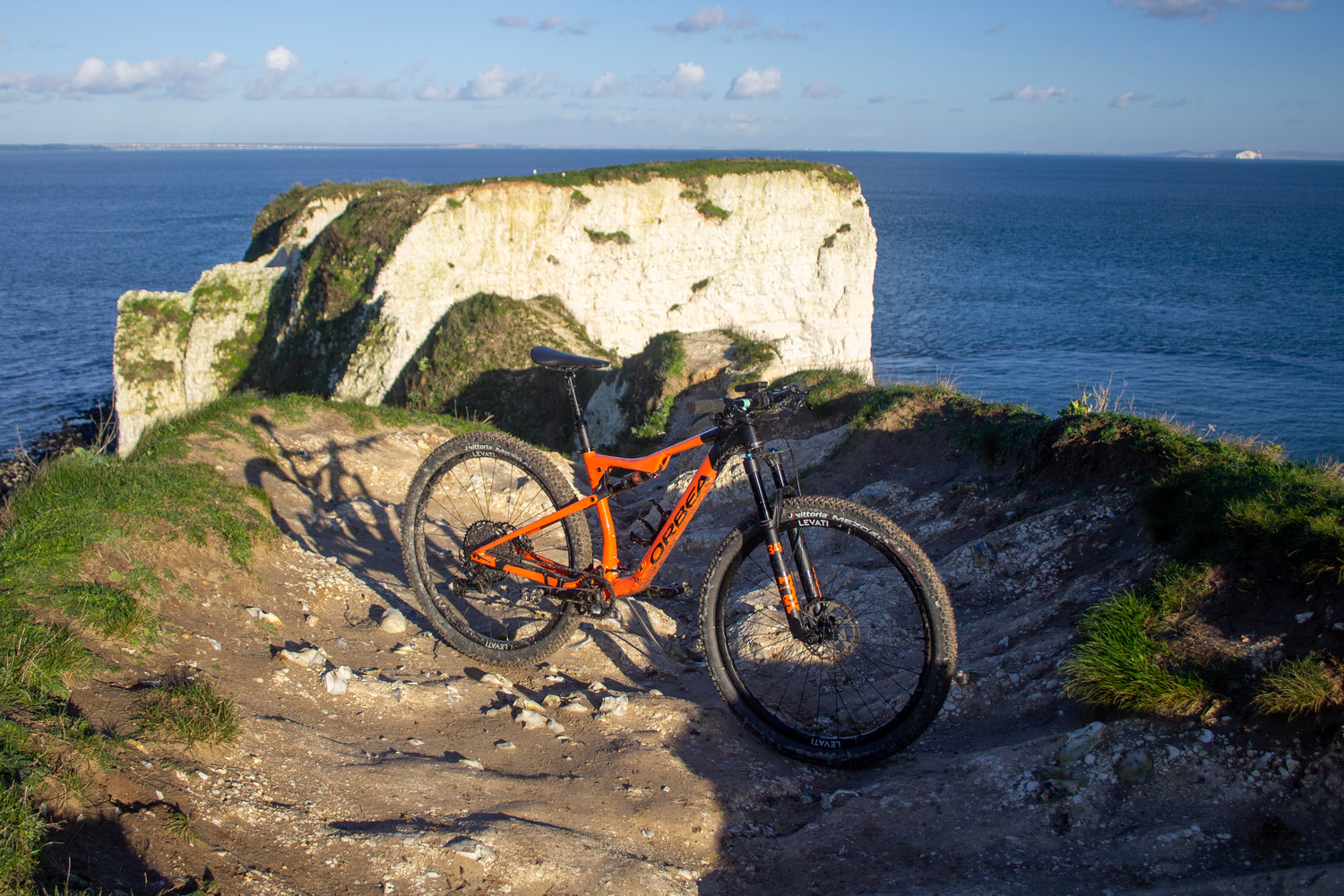 Levati XC32 fitted to Orbea Oiz, Old Harry's Rocks